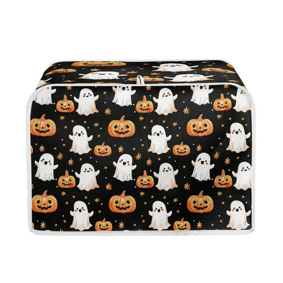 ZUXONGSY Ghost Pumpkin Toaster Cover 4 Slice Kitchen Small Appliance Covers Small Toaster Microwave Oven Cover Fingerprint Protection Wide Slot Halloween Bread Machine Cover