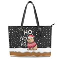 thumbnail image 1 of ZUXONGSY HO Christmas Capybara Print Handbag for Women PU Leather Laptop Tote Bag Lightweight Top Handle Tote Bag with Zippered for Dating Shopping, 1 of 6