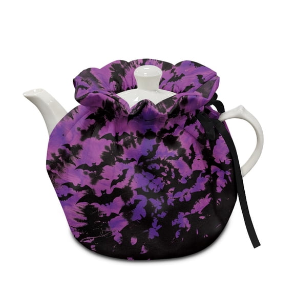 ZUXONGSY Halloween Bat Tea Cozy Teapots Dust Cover with Elastic Band Drawstring Teapot Covers for Tea pots Insulation And Keep Tea Warm Teapot Protective Halloween Decor