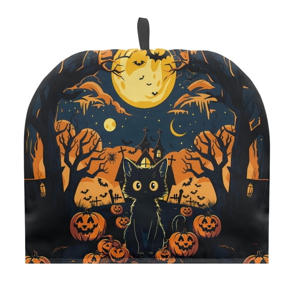 ZUXONGSY Halloween Black Cat Tea Cozy for Teapot Dust Protector Teapot Protective with Hanging Loop Large Teapot Cover Insulating Keep Tidy and Clean Happy Halloween Decor