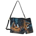 thumbnail image 1 of ZUXONGSY Halloween Ghost Skull Forest Print Trendy Bucket Bag Purse and Wallet Set for Women, Lightweight Crossbody Handbag with Leather Wallet for Shopping Working, 1 of 4