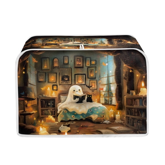 ZUXONGSY Halloween Ghost Toaster Cover 2 Slice Bread Machine Dust Cover Wide Slot Quilted Two Slice Toaster Appliance Dust-Proof Cover Anti-Sputtering Halloween Decor