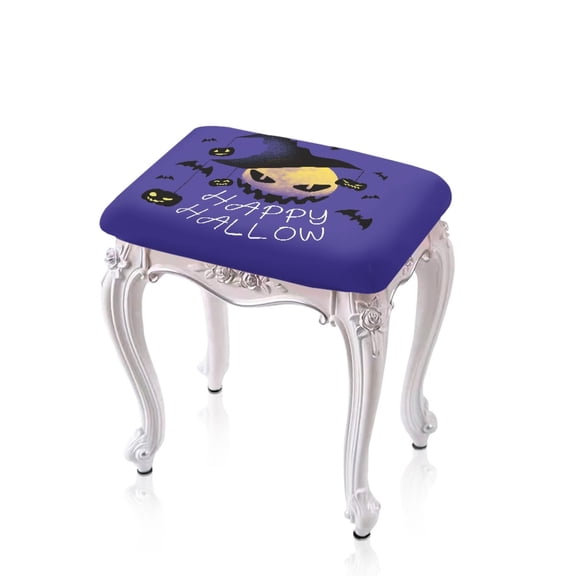 ZUXONGSY Happy HalloweenStool Covers Rectangle Set of 2 Bar Furniture Cover with Elastic Bands Spooky Pumpkin Stretch to Fit Stool Covers Footstool Covers for Halloween Party Decor