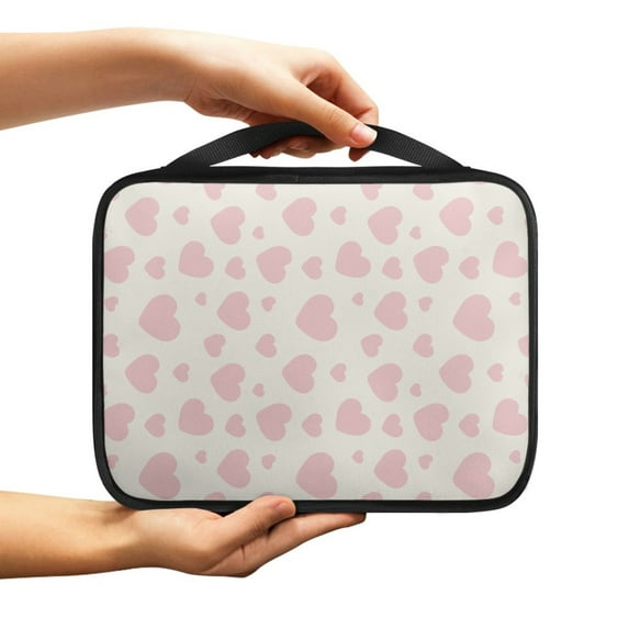 ZUXONGSY Heart Pattern Large Bible Case for Women Bible Cover Bible Protective with Handle Sturdy Bible Holder Bible Carrying Case Bible Study Accessories Supplies