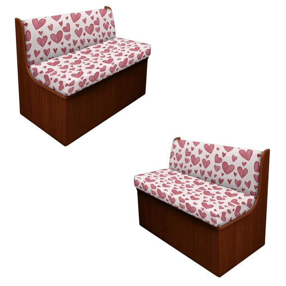 ZUXONGSY Heart Print RV Dinette Cushion Covers Washable Sofa Furniture Protector Stretch RV Couch Cover Include 2 Backrest Covers and 2 Bench Covers