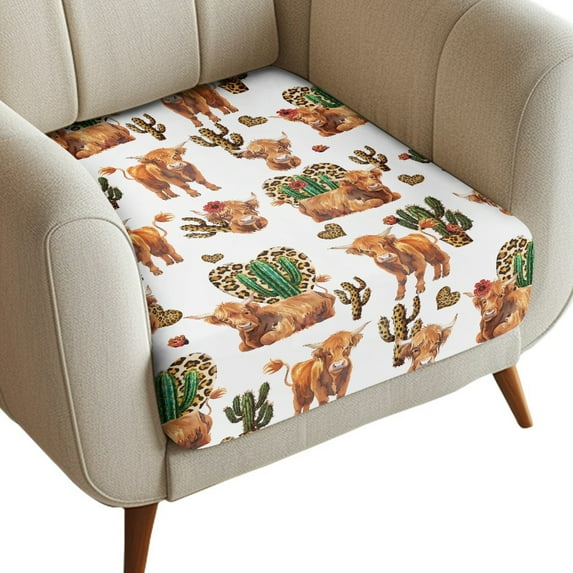 ZUXONGSY Highland Cow Couch Cushion Covers Cactus Sofa Cushion Protector Cover Individual Couch Cushion Covers Universal Sofa Seat Cushion for Pets Children Small