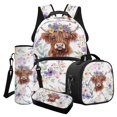 thumbnail image 1 of ZUXONGSY Highland Cow Daisy Flower Print Fashion Backpack for School Girls and with Lunch Box 4 in 1 Set Kids Bookbag Lightweight School Bag Set Back Pack Back to School Gifts, 1 of 5