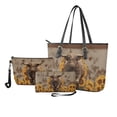 thumbnail image 1 of ZUXONGSY Highland Cow Sunflower Butterfly Print Tote Bag with Portable Cosmetic Bags Purse for Women PU Leather Top Handle Satchel Set with Waterproof Travel Toiletry Bag Credit Card Holder Wallet, 1 of 4