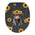 thumbnail image 1 of ZUXONGSY Highland Cow Sunflower Toilet Lid Dust Cover Toilet Protective Cover with Stretch Edges Leopard Print Easy to Install Toilet Lid Cover Washable Home Indoor Decor, 1 of 6