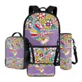 thumbnail image 1 of ZUXONGSY Hippie Hummingbird Daisy Flower Print Backpack Set for Girls Boys Middle-School Elementary Bookbags, 4Pcs School Bag with Lunch Bag Pencil Case Water Bottle Holder for School Travel Outdoor, 1 of 6