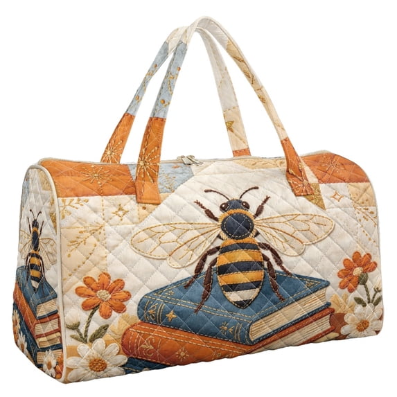 Polyester Cloth Backpack ZUXONGSY Honey Bee Book Floral Print Quilted luggage bag for Yoga ...