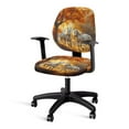 thumbnail image 1 of ZUXONGSY Horse Maple Leaf Desk Chair Cover 2 Pcs Split Design for Rotating Desk Chair Rotating Chair Protective Slipcover Gaming Chair Cover for Home Office Thanksgiving Decoration, 1 of 7