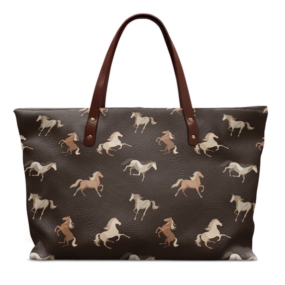 ZUXONGSY Horse Print Handle Handbag for Women Portable Tote Bag Casual Top Handles Work Bag with Inner Pocket for Tours Daily Use