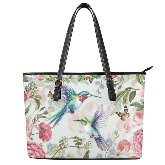 ZUXONGSY Hummingbird Camellia Butterfly Print Tote Bag for Women Portable Top Handle Satchel Multifunctional Work Bag with Handle for Workout Dating