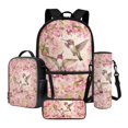thumbnail image 1 of ZUXONGSY Hummingbird Cherry Blossom Print 4 Pieces Backpack for Boys Girls, Kids School Backpack with Lunch Box Pencil Case and Water Bottle Holder Set for Elementary Middle High School Students, 1 of 6