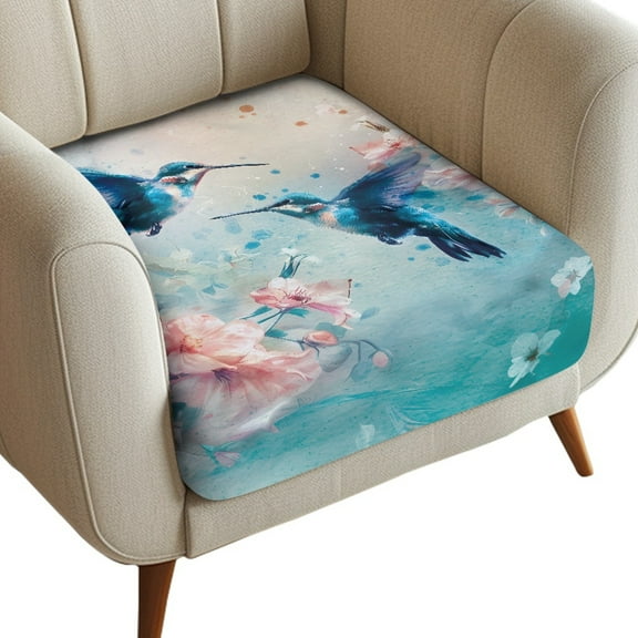 ZUXONGSY Hummingbird Couch Cushion Cover Flower Sofa Seat Cushion Slipcovers-S Individual Couch Cushion Covers Easy to Clean Armhair Cushion Slipcover for Outdoor Indoor Decor