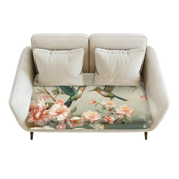 ZUXONGSY Hummingbird Couch Cushion Covers Floral Sofa Seat Cushion Slipcovers Size M Dustproof Furniture Protection Cover Individual Sofa Cushion Cover Gifts for Friends