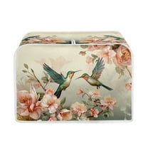 ZUXONGSY Hummingbird Floral Toaster Cover 2 Slice Soft Appliance Cover and Dust Cover with Top Hook Kitchen Decor Wide Slot Quilted Toaster Appliance Dust-Proof Cover