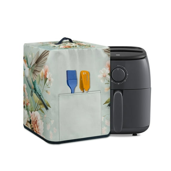 ZUXONGSY Hummingbird Flower Air Fryer Cover Electric Rice Cooker Dust Cover with Front Pocket Compatible with Most Kitchen Appliances Scratch Proof for Kitchen Living Room Table