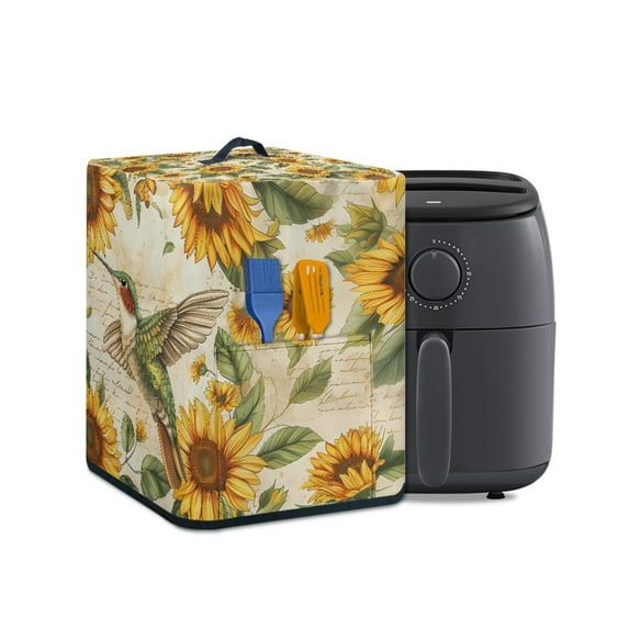 ZUXONGSY Hummingbird Sunflower Air Fryer Cover Toaster Dust Cover Blender Cover with Bottom Edge Exquisite Instant Pot Pressure Cooker Cover Accessories Washable for Home Decoration