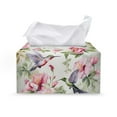 thumbnail image 1 of ZUXONGSY Hummingbird Tissue Box Cover Flower PU Leather Tissue Cube Box Cover with Buckle Texture Leather Tissue Box Cover Waterproof Tissue Cover for Car Home Bathroom, 1 of 7