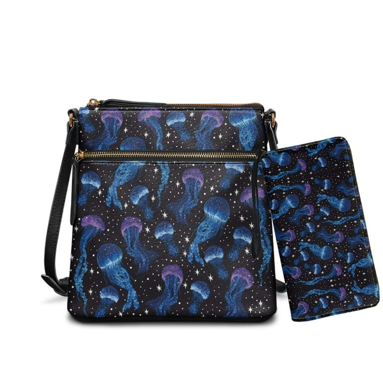 ZUXONGSY Jellyfish Galaxy Print Crossbody Bags Ladies Shoulder