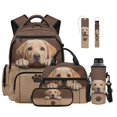 thumbnail image 1 of ZUXONGSY Kids Backpack Set of 6, Cute Labrador Dog Print 17 in School Bookbag with Lunch Box Pencil Case Water Bottle Sleeve Keychain & Bookmark Lightweight Student Bookbag for Grils and Boys, 1 of 7