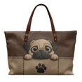 thumbnail image 1 of ZUXONGSY Leather Pug Paw Print Print Tote Handbag for Women Lightweight Handle Handbag Casual Satchel Handbags with Zipper for Excursions Shopping, 1 of 6