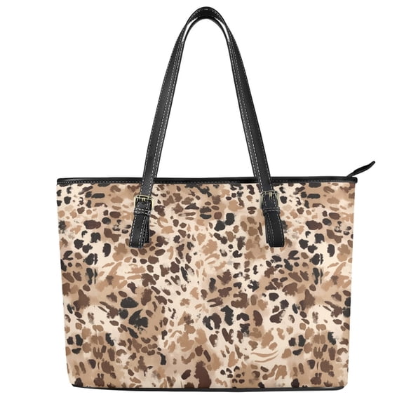 ZUXONGSY Leopard Print Handbag for Women Portable Top Handle Tote Bag Trendy Satchel Handbags with Zippered for Workout Dating
