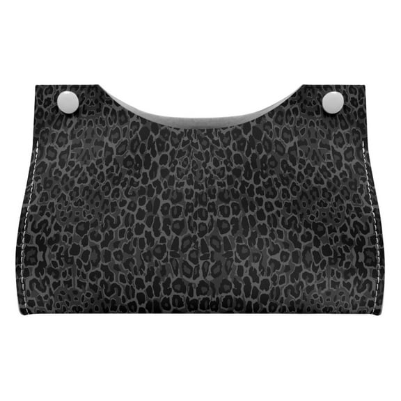 ZUXONGSY Leopard Print Tissue Box Cover Rectangle Modern PU Leather Tissue Holder with Snap Button Fashion Tissue Cube Box Cover Easy to Install Napkin Tissue Box Home Decor