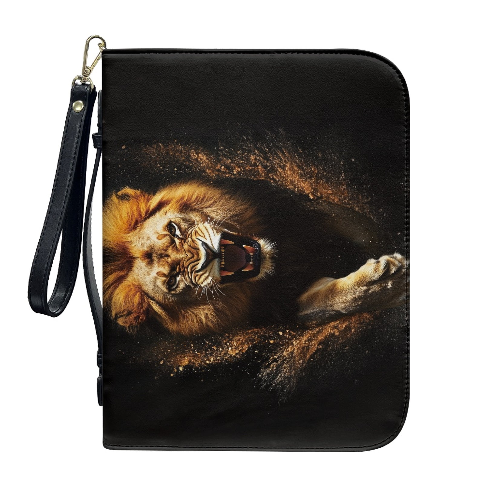 Personalized PU Leather Bible Cover With Strap - Custom Carrying Case With Storage Pockets