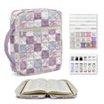 thumbnail image 1 of ZUXONGSY Lotus Print Bible Cover Case for Women Quilted Bible Cover Lightweight ChuZU Bag with Tabs & Zippered Christian Tote Bag for Book Lover, 1 of 8