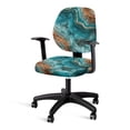 thumbnail image 1 of ZUXONGSY Marble Print Office Chair Cover 2 Piece Stretchable Computer Chair Protector Easy to Clean Furniture Protector Universal Desk Swivel Chair Cover Stylish Decor, 1 of 7