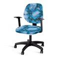 thumbnail image 1 of ZUXONGSY Marble Print Office Chair Cover Set of 2 Piece Rotating Chair Cushion Chair Seat Cover + Backrest Cover with Elastic Bottom Chair Protector for Family Friends, 1 of 7
