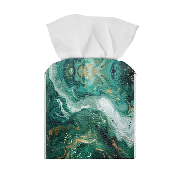 ZUXONGSY Marble Print Square Tissue Box Covers Modern PU Leather Tissue Holder Customized Printed Tissue Cover Waterproof Leather Tissue Cover Home Accessories Decoration