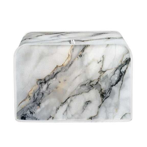 ZUXONGSY Marble Print Toaster Cover 2 Slice Kitchen Small Appliance Cover with Hook White Dust and Fingerprint Protection Wide Slot Bread Maker Cover for Women Gift