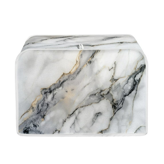 ZUXONGSY Marble Print Toaster Cover 2 Slice Kitchen Small Appliance Cover with Hook White Dust and Fingerprint Protection Wide Slot Bread Maker Cover for Women Gift