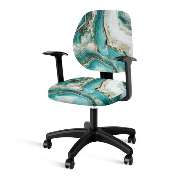ZUXONGSY Marble Stripes Office Chair Cover 2 Packs Polyester Chair Protector Cover with Elastic Edge Furniture Protector Easy to Install and Clean Home Furnishing Decoration