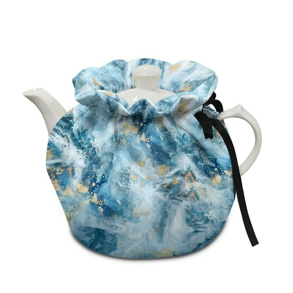 ZUXONGSY Marble Stripes Tea Cozy for Teapot Insulated Kettle Cover with Elastic Band Drawstring Large Teapot Cover Wear-Resistant for Home Kitchen Table Tea Party
