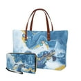 thumbnail image 1 of ZUXONGSY Marbled Turtle Print 2 Pack Purse and Wallet Set for Women Casual Top Handles Work Bag Shoulder Bag Satchel Handbags with PU Slim Wallet for Shopping Hiking Excursions, 1 of 5