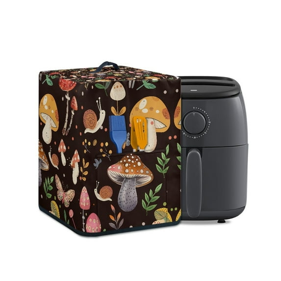 ZUXONGSY Mushroom Air Fryer Cover Insulated Kitchen Appliance Cover with Pockets And Handle Universal Size Air Fryer Dustproof Rice Cooker Cover Easy to Clean for Women Wife Gifts