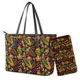 thumbnail image 1 of ZUXONGSY Mushroom Maple Ferns Leaves Print 2 PCS Handbag and Wallet Set Women Tote Bag Handbags PU Leather Hobo Shoulder Bags 2 Pcs with Coin Purses Waterproof Top Handle Handbag Set, 1 of 4