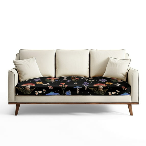 ZUXONGSY Mushroom Sofa Cushion Cover Butterfly Couch Cushion Protector Covers Individual Sofa Cushion Cover Elastic Separate Sofa Slipcover for Home Restaurant Hotel Decor 75x27.5x9 in