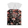 thumbnail image 1 of ZUXONGSY Mushroom Square Tissue Box Covers PU Leather Household Tissue Holder Stylish Tissue Box Cover Wear Resistant Paper Towel Box Cover for Table, Dresser, Countertop, 1 of 7