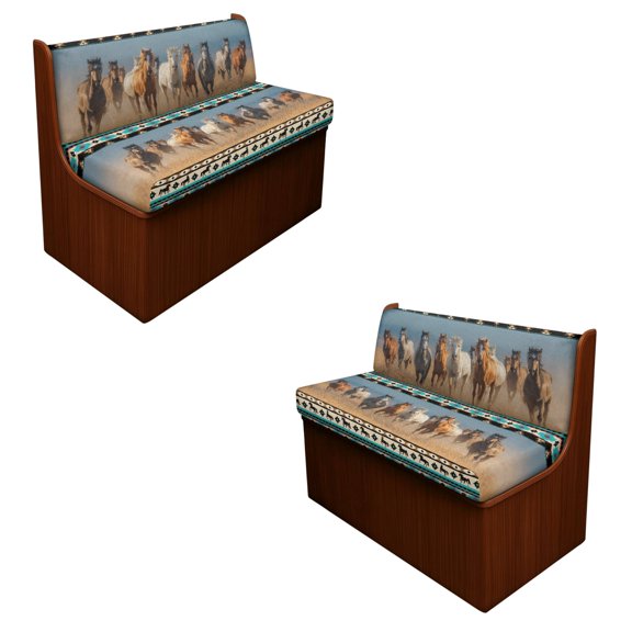 ZUXONGSY Navajo Horse Ethnic Tribel Pattern 4 Pcs RV Dinette Cushion Covers Stretch Sofa Furniture Protector Breathable Loveseat Sofa Chair Cover Sofa Slipover for Travel Trailer Couch