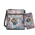 thumbnail image 1 of ZUXONGSY Otter Cherry Blossom Print Women's Travel Shoulder Bag Set - Multi-Pocket Waterproof Tote with Long Wallet with Adjustable Shoulder Strap for Daily Use Shopping, 1 of 5