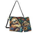 thumbnail image 1 of ZUXONGSY Paint Sloth Sunflower Print Casual Crossbody Hobo Bag with Wallet Set for Women, Fashion 2 Pcs Bucket Bag Purse Set for Daily Use Travel, 1 of 4