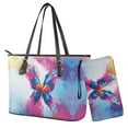 thumbnail image 1 of ZUXONGSY Painted Butterfly Print 2 PCS Purses for Women Waterproof Handbag with Matching Wallet Set Leather Shoulder Bag Tote Satchel with Purse for Ladies Shopping, 1 of 4