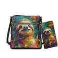 thumbnail image 1 of ZUXONGSY Painted Sloth Daisy Flower Print Hobo Crossbody Bag Set for Women Lady, Leather Satchel Purse Multi Pocket Crossbody Shoulder Handbag Medium Size Messenger Bag with Adjustable Strap, 1 of 5
