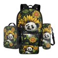 thumbnail image 1 of ZUXONGSY Panda Sunflower Butterfly Print Backpack Set for Elementary School Kids Backpack with Lunch Box Pencil Bag and Water Bottle Holder Bookbag Set for Teens Girls Boys, Pack of 4, 1 of 6